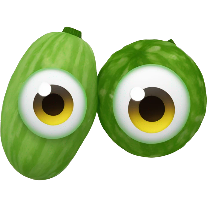 emoji with cucumber eyes emoji