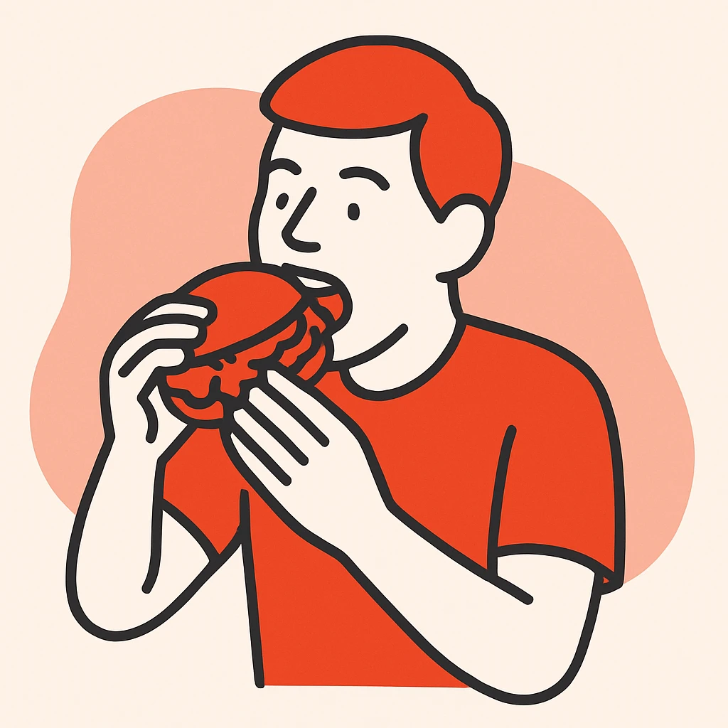 person eating sloppy joe emoji