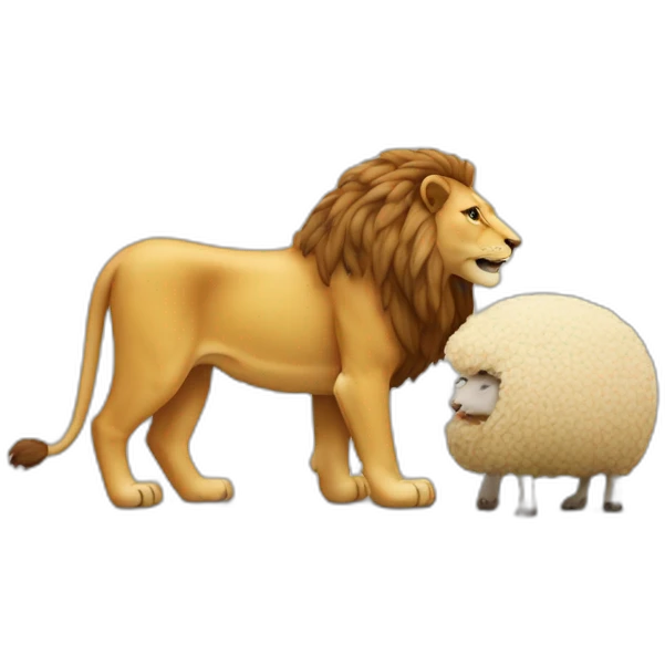 Un lion qui mange un mouton emoji