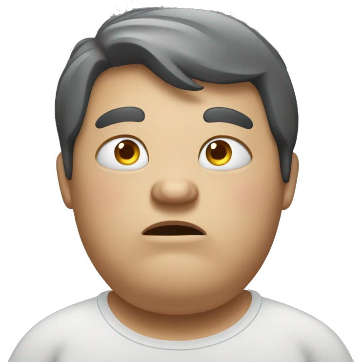 fat person worrying emoji