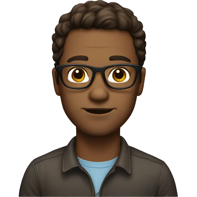 brown haired man with glasses emoji