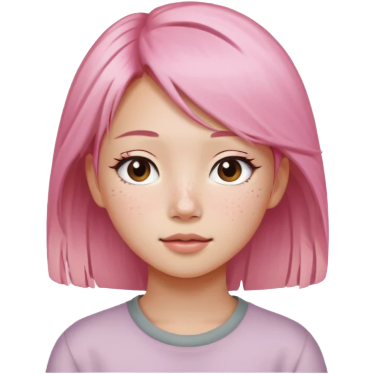 An Asian girl with pink-blonde hair emoji