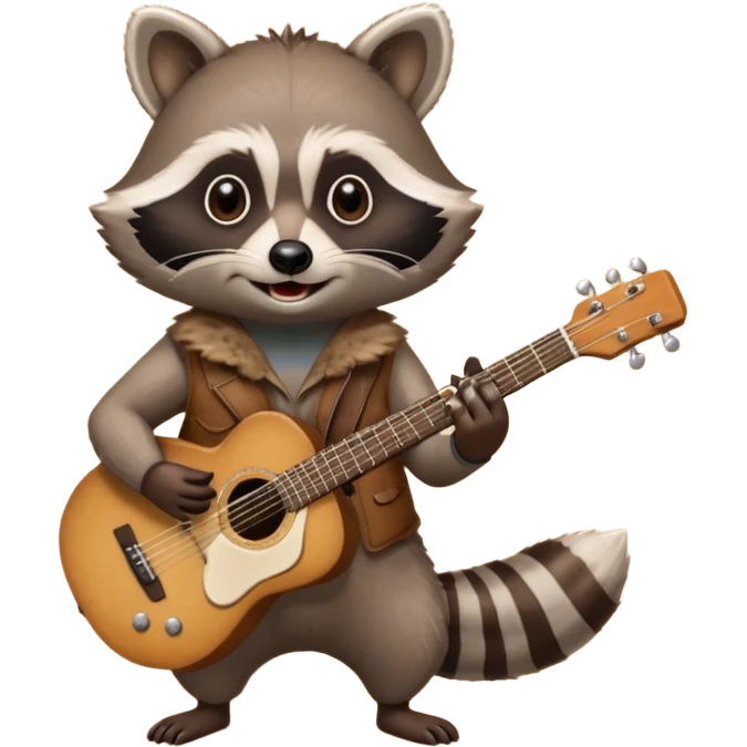 crazy Raccon with guitar emoji