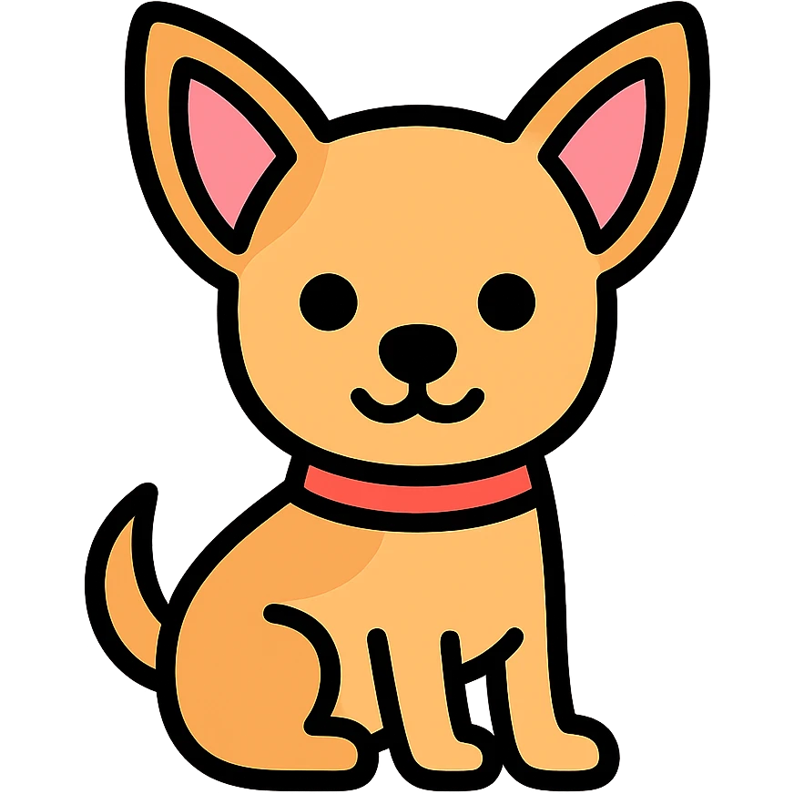 mini dog, color icon style emoji