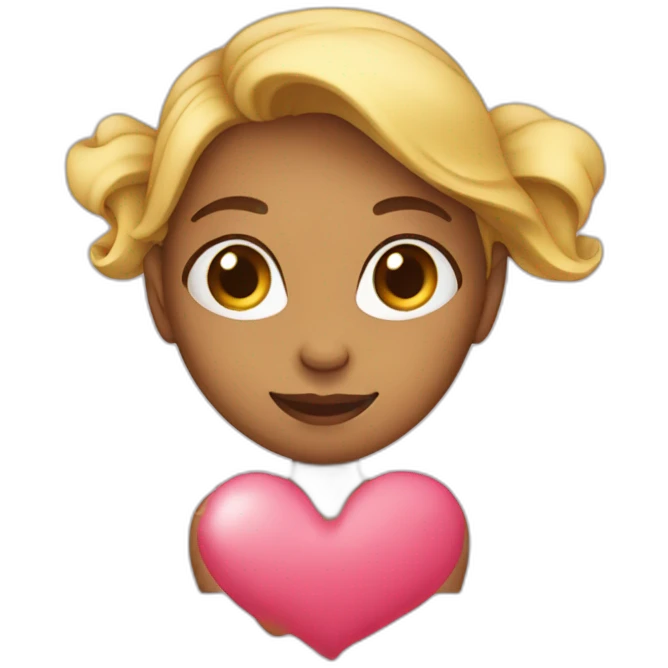 fille avec un coeur emoji