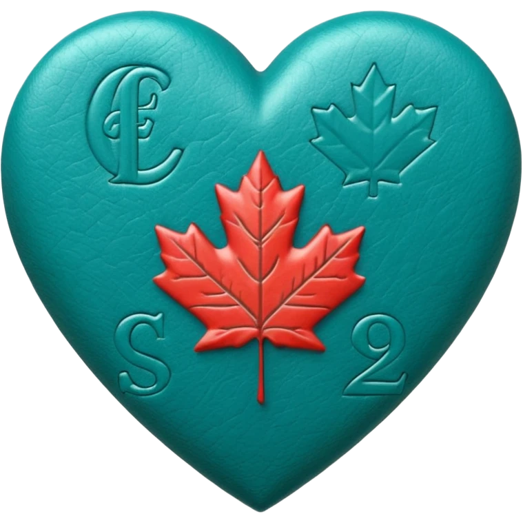 Teal heart with Canadian money emoji