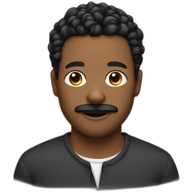 20 years black men with twist hair and a small black moustache emoji