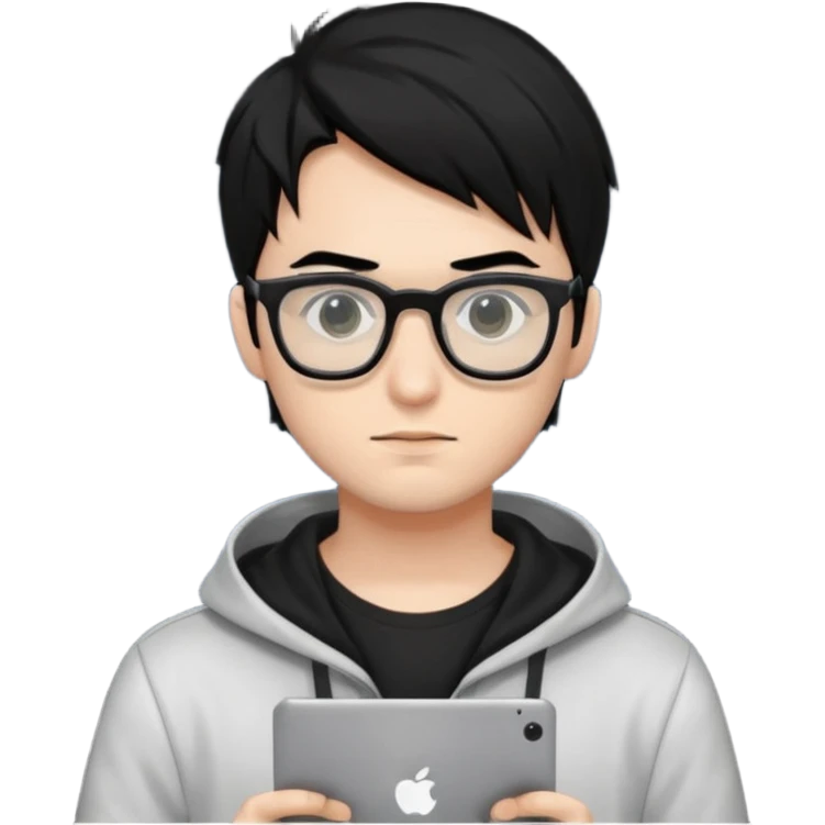 создай парня Айтишника хацкера волосы черные, темный айтишный аутентичный фон сзади emoji