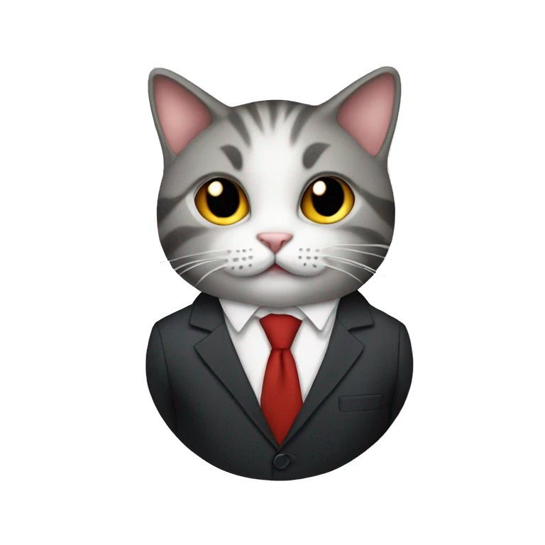 Cat in a suit emoji