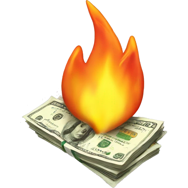 flame with cash emoji