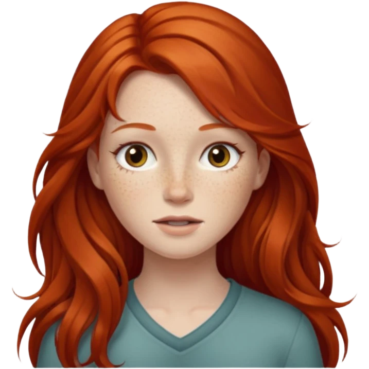 Branca, ruiva , cabelo comprido emoji