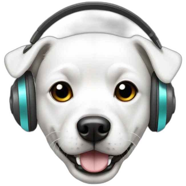 dog white with headphones emoji