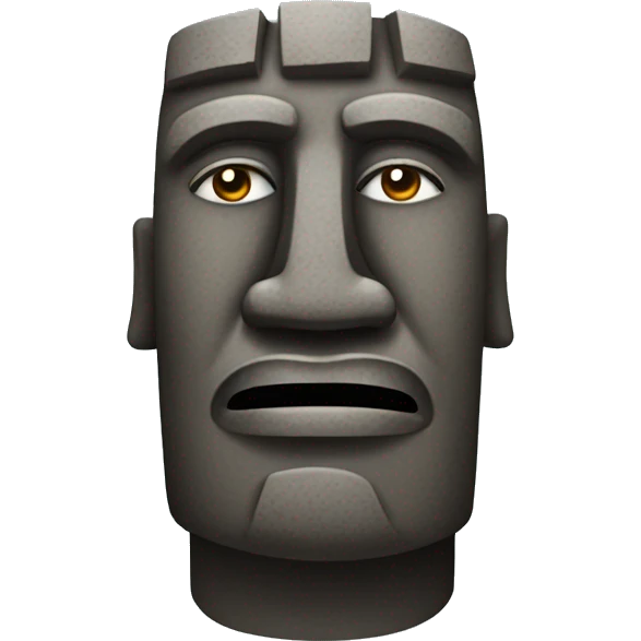 moai with a smug face emoji