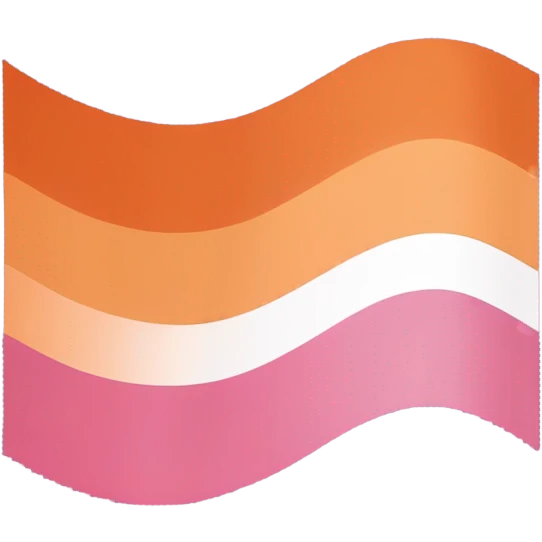 lesbian pride flag with seven horizontal stripes: dark orange, orange, light orange, white, pink, dusty pink, and dark rose. emoji