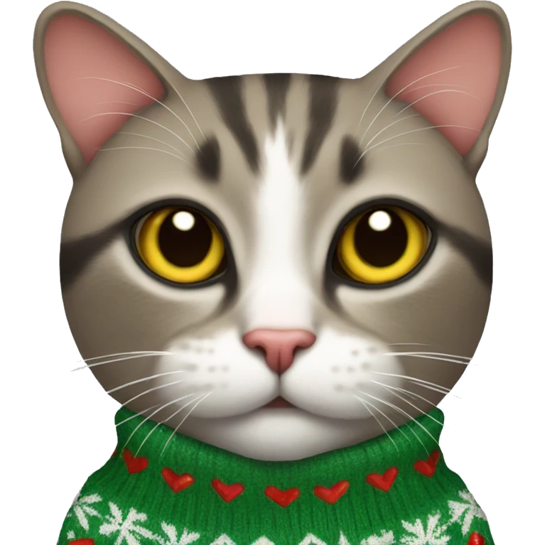 cat wearing a christmas sweater  emoji
