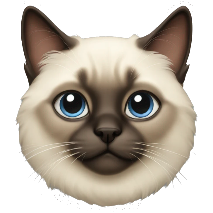 fluffy siamese cat  emoji