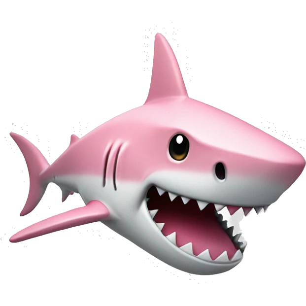 light pink shark with grey santa hat emoji