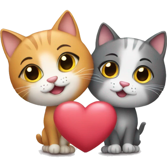 Two cats in love emoji