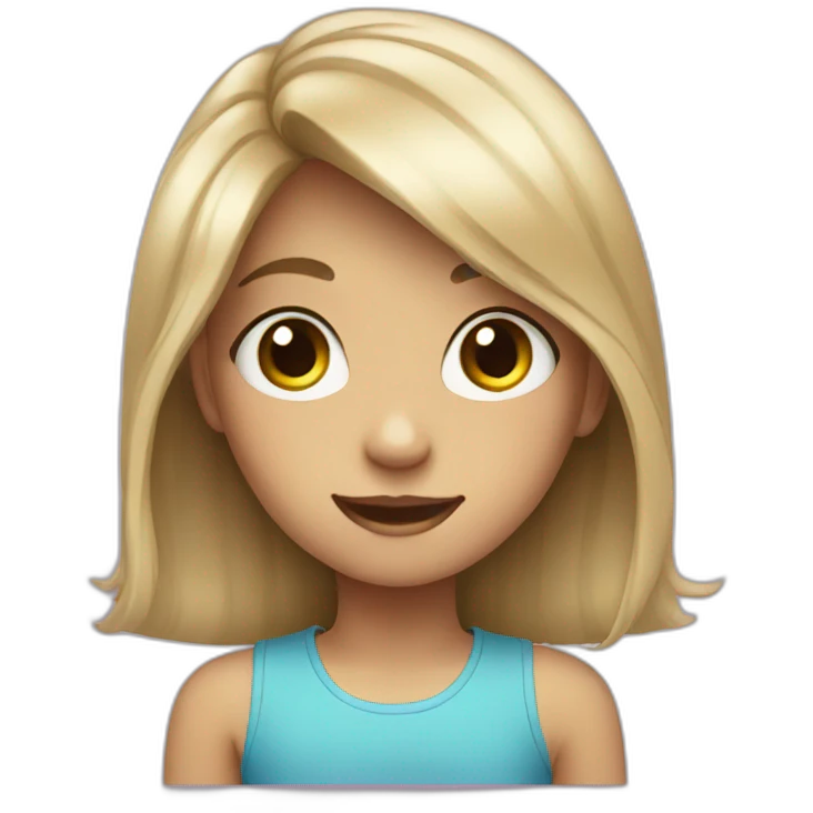 a girl with big eyes and smile emoji
