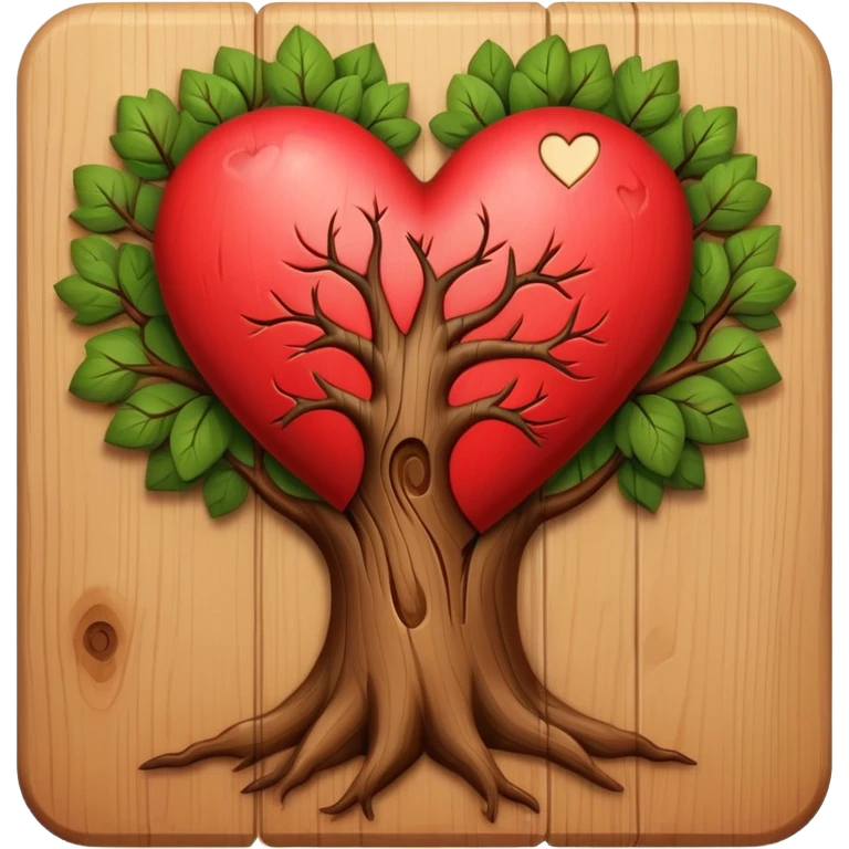 tree with a heart emoji
