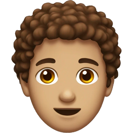 hot boy with brown fluffy hair and brown eyes emoji