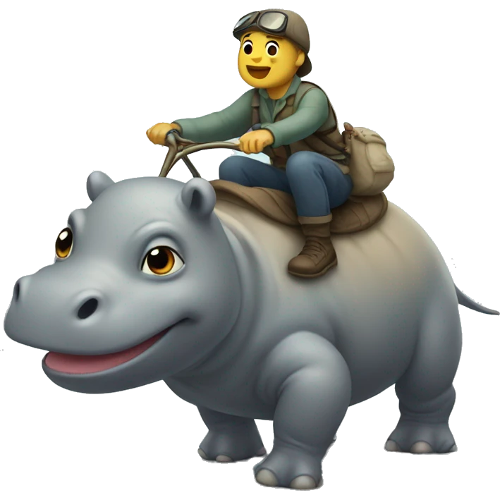 Grogu riding a small hippo emoji