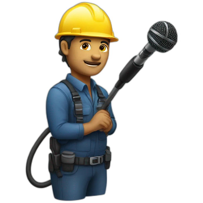 mic pole operator emoji
