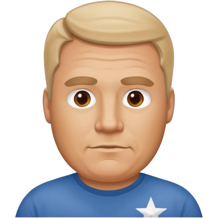 A large white man with a Texas t-shirt emoji