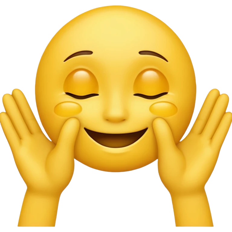 yellow emoticon with hands covering the eyes shieled from slight emoji