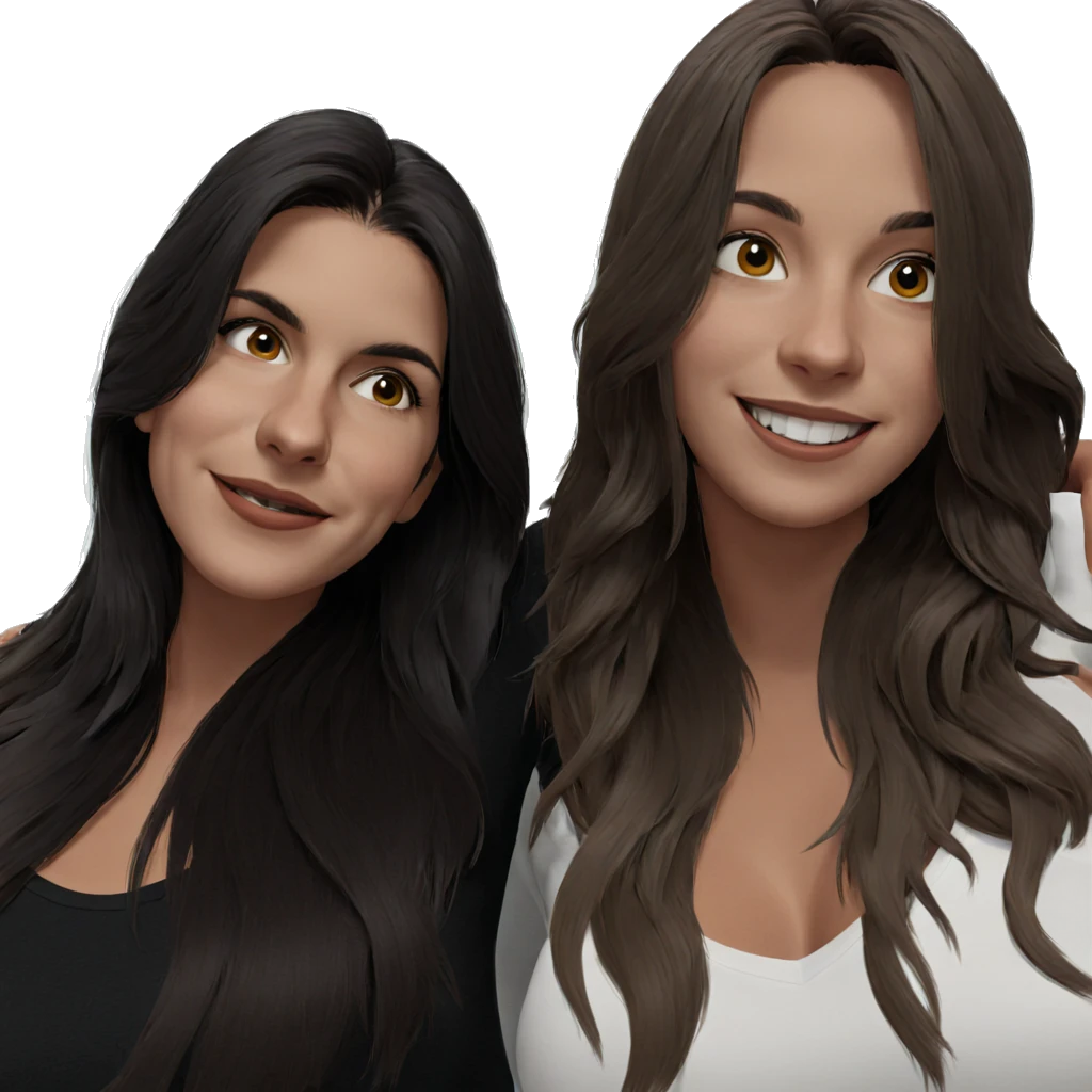 two girls smiling together emoji