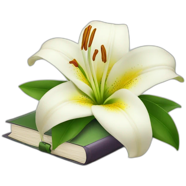 lily flower with diploma emoji