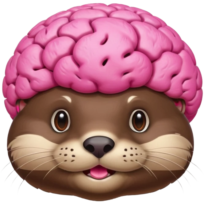 generate an otter with a very big  pink brain going out of the head emoji