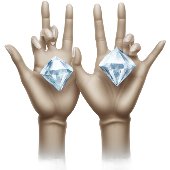 Hands made of diamond emoji