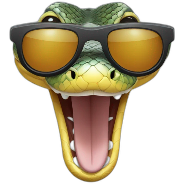 laughing python with sunglasses emoji