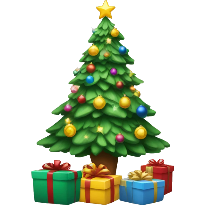 Christmas tree with presents  emoji