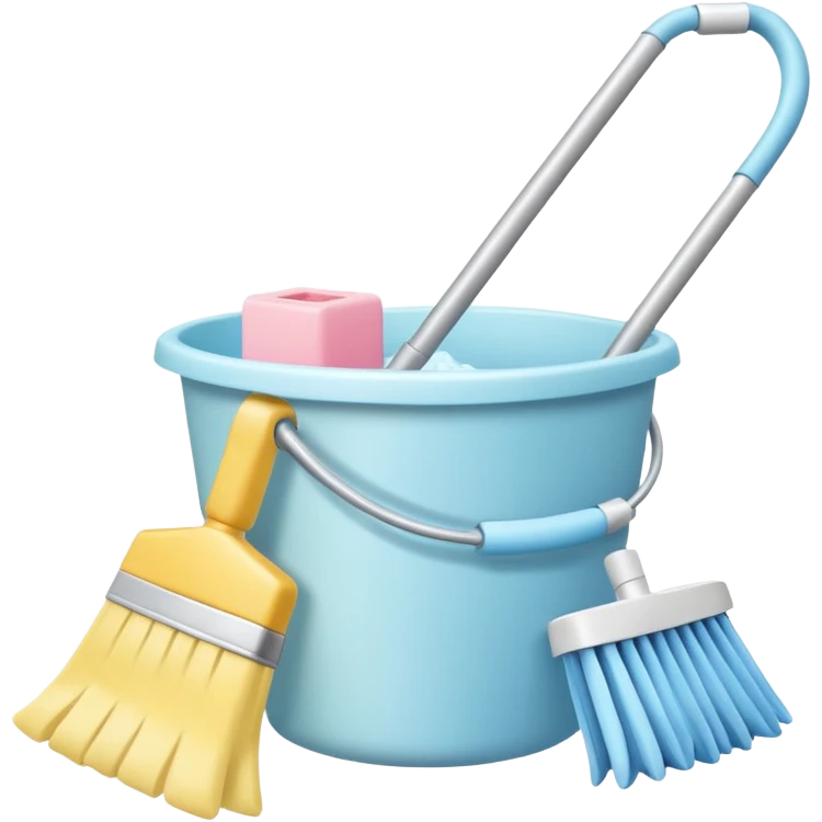 Realistic cleaning essentials with natural color emoji