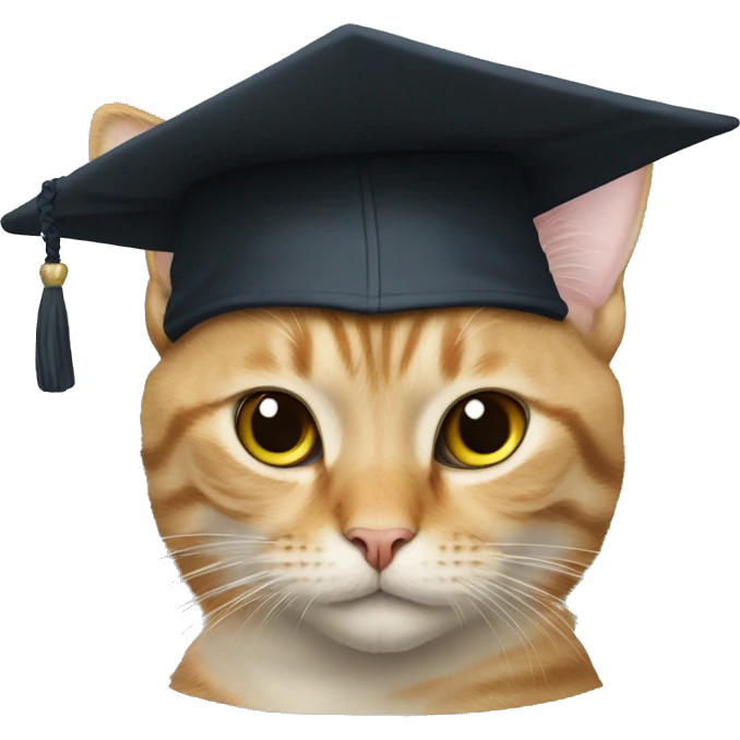cat in a master's cap emoji