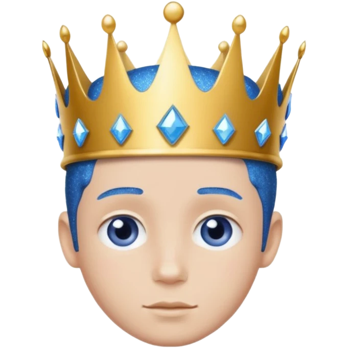 blue Boy glitter crown emoji