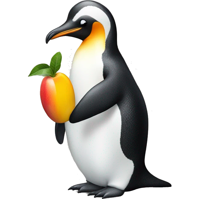 penguin eating mango emoji