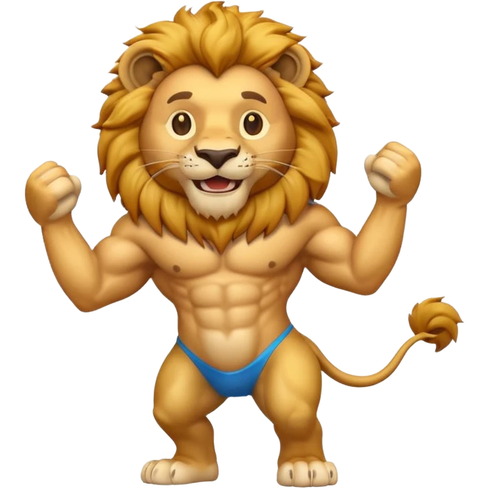 a lion emoji, full body, 3D emoji style emoji