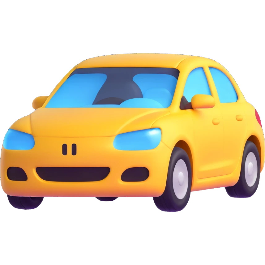 modern 3D emoji of a car covered with a transparent protective film emoji