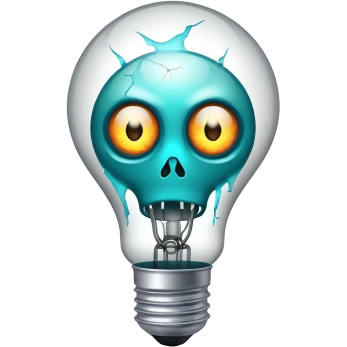 bulb with horror eyes emoji