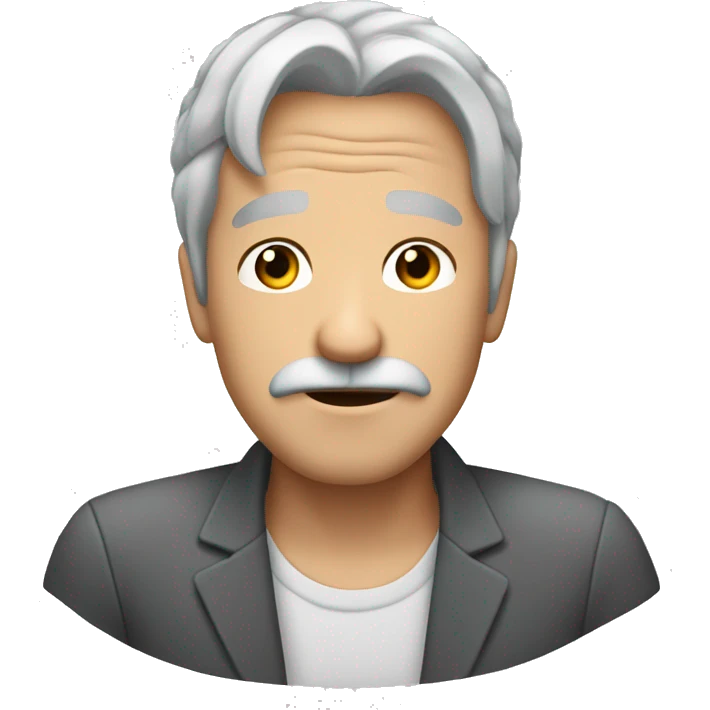 Gray hair face palm male no mustache emoji