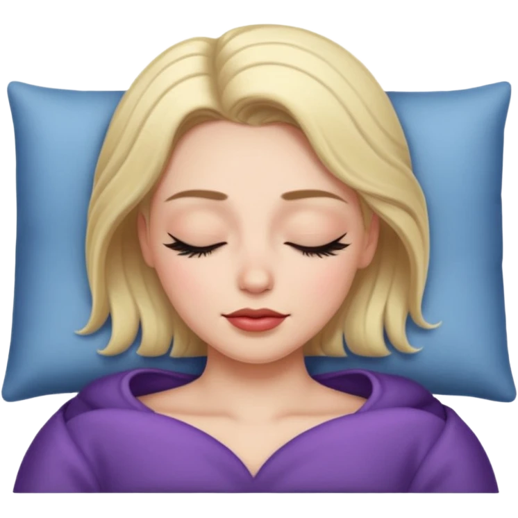 female character sleeping with makeup emoji