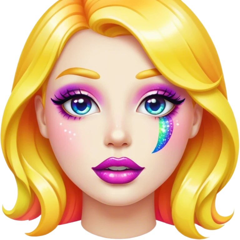 rainbow sparkle lips emoji