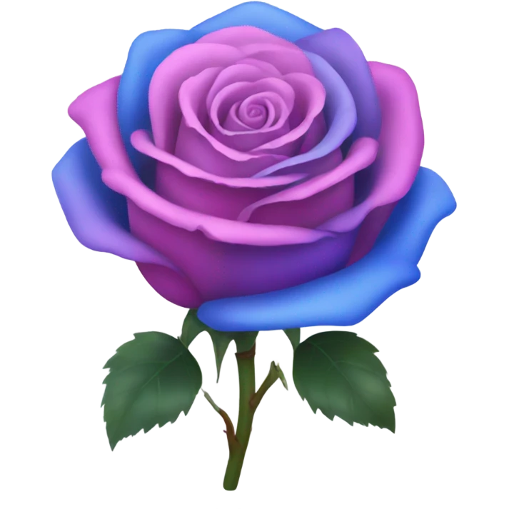 pink purple and blue rose emoji