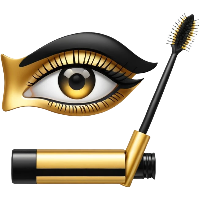 generate black and gold maskara emoji