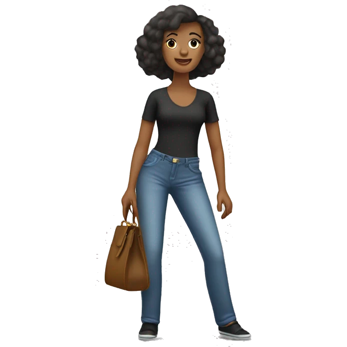 mujer con una bolsa cartera hashion emoji