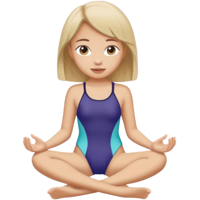 Girl wear swimsuit, The girl sits with her legs apart, show her feet emoji