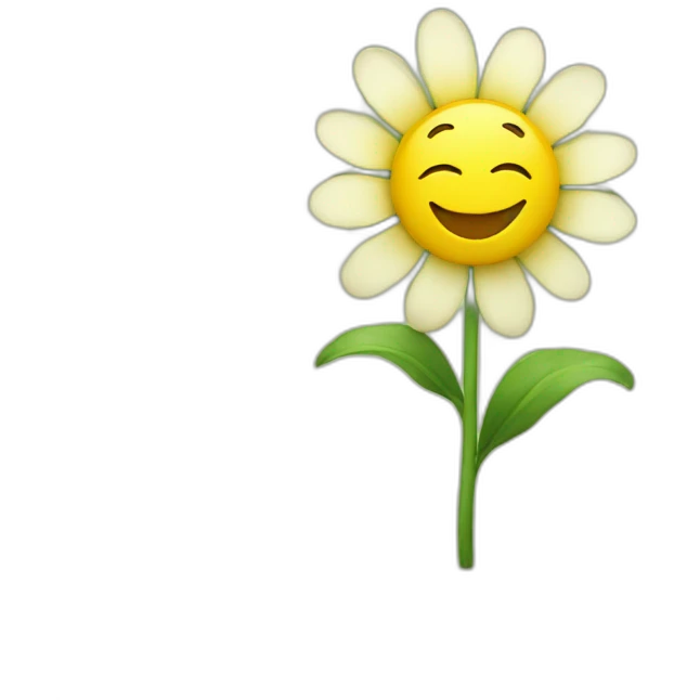 Flower with a smile emoji